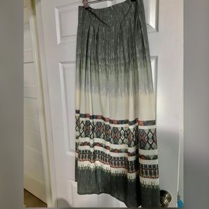 Patterned olive skirt